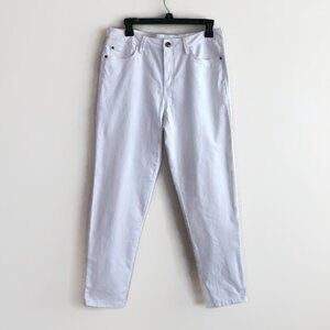 Size 6 -  Stretchy White Jeans - Cleo - Ankle Length